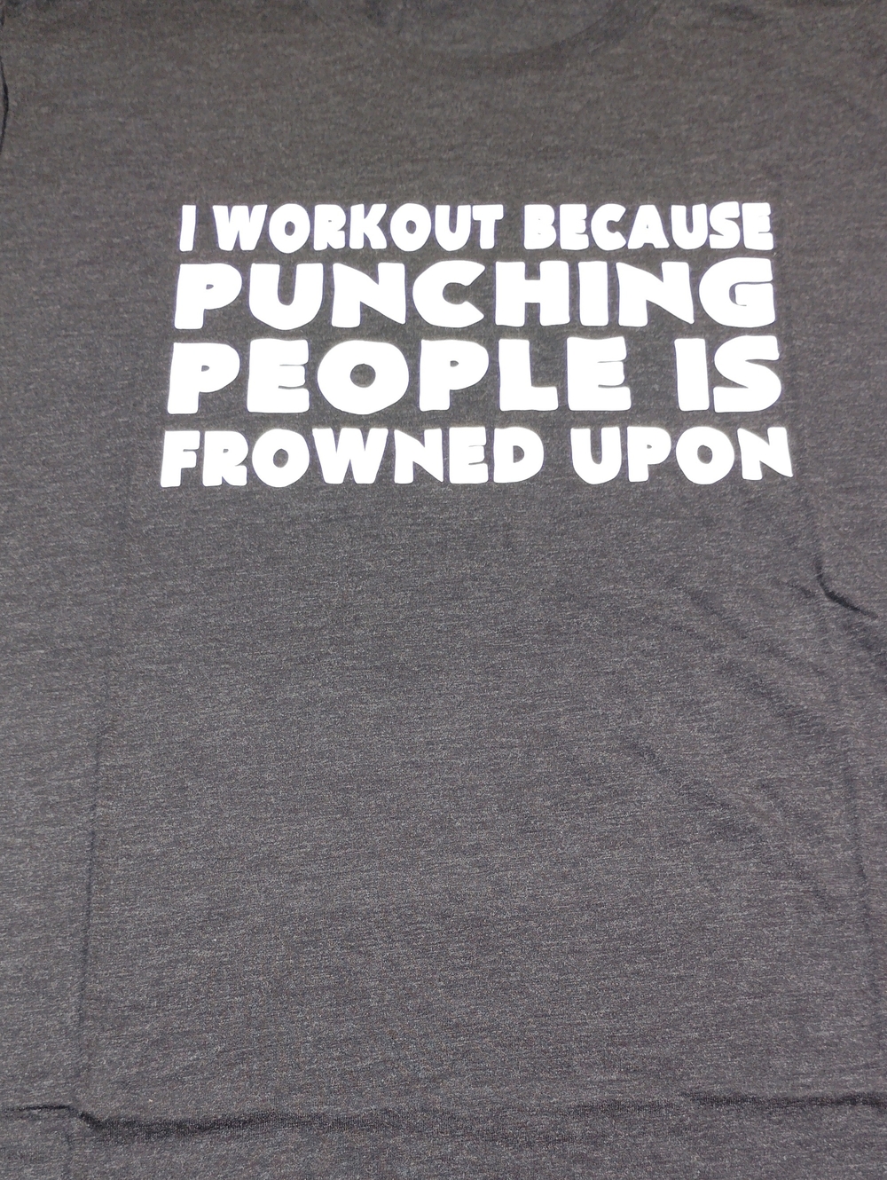 Bella Canvas Charcoal Gray Tee with White Bold Graphic Funny